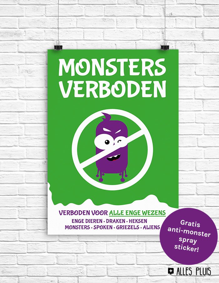 monsters verboden, poster, alles pluis
